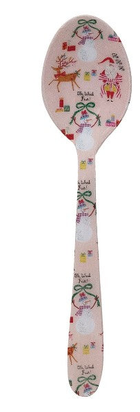 Enameled Stainless Steel Spoon with Holiday Pattern