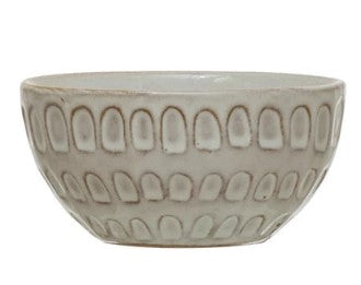 Debossed Stoneware Bowl, 4 Styles