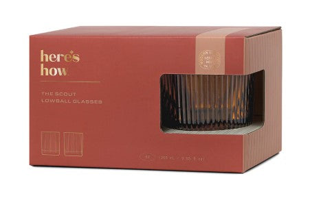 THE SCOUT-LOWBALL GLASSES-AMBER