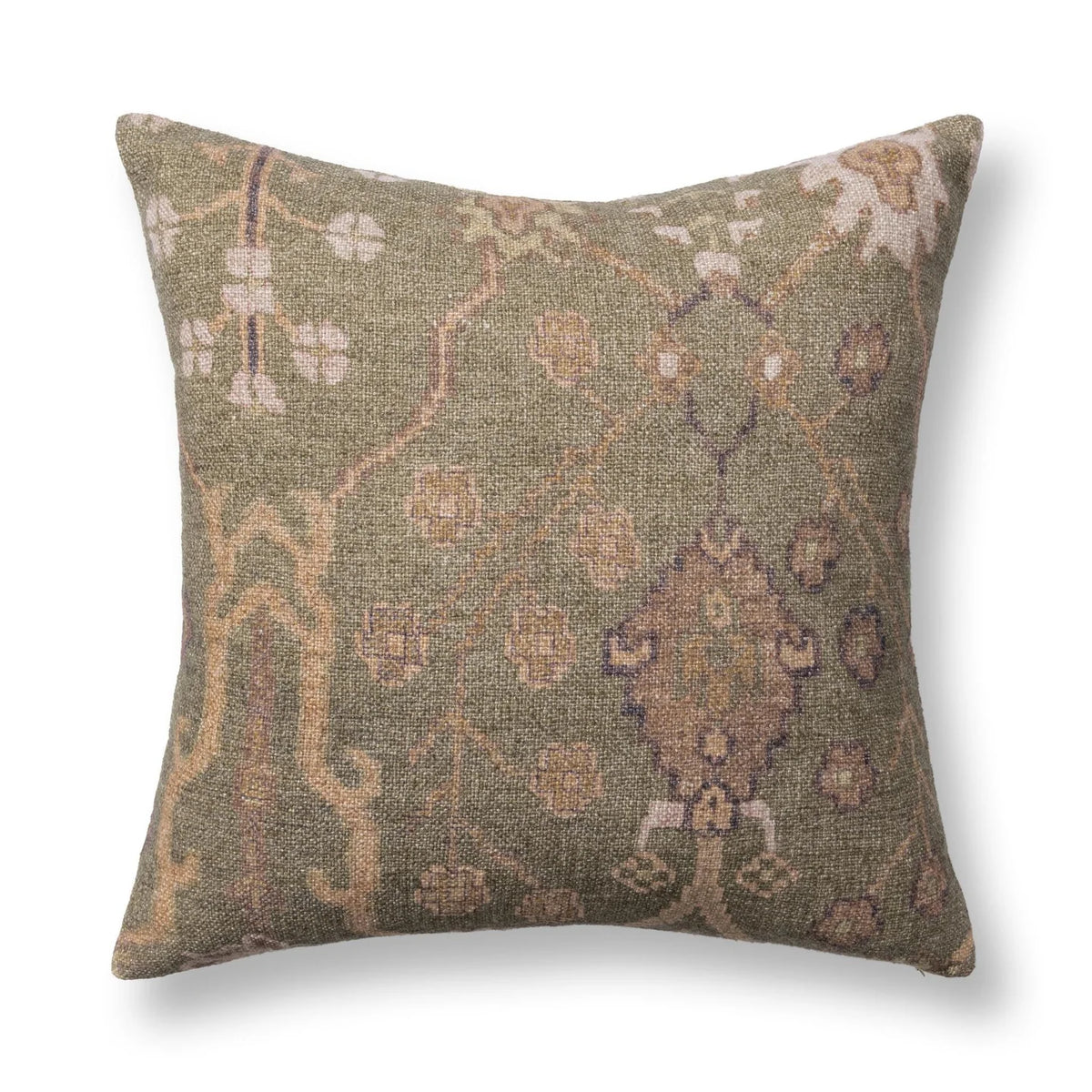 JL Bungalow Pillow - Earthen Olive/ 22"x22"