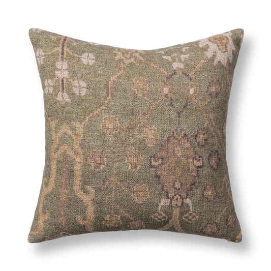 JL Bungalow Pillow - Earthen Olive/ 22"x22"