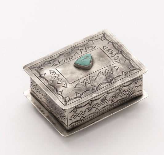 RECTANGLE BOX W- ARROWHEAD TURQ.