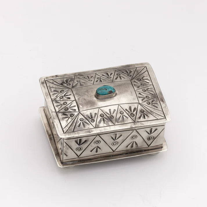 RECTANGLE BOX W- ROUND TURQ.