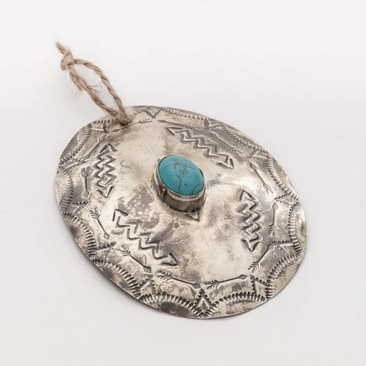 OVAL ORNAMENT W- TURQ