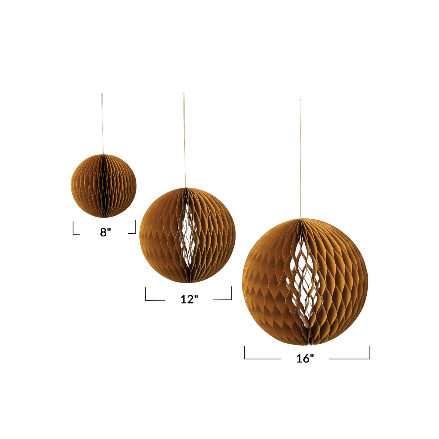 Paper Folding Honeycomb Ornaments, Brown