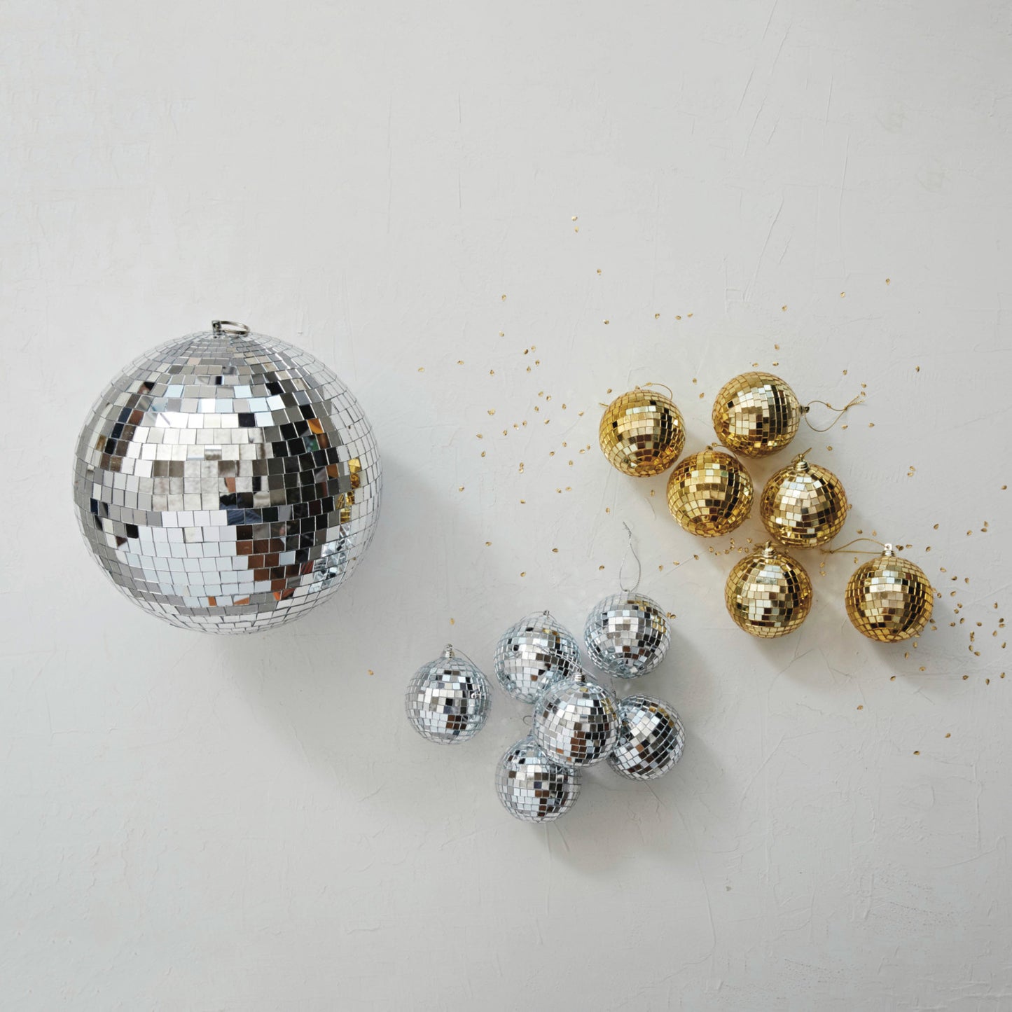 Glass & Foam Disco Ball Ornaments