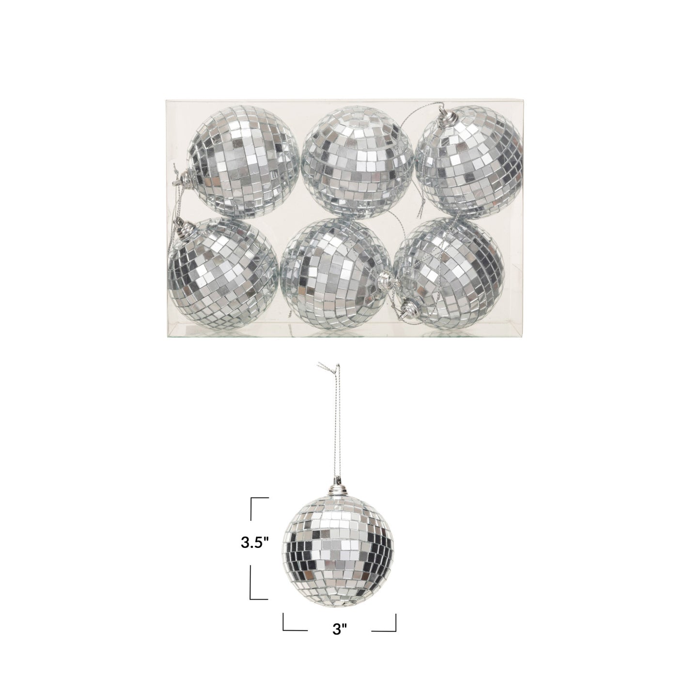 Glass & Foam Disco Ball Ornaments