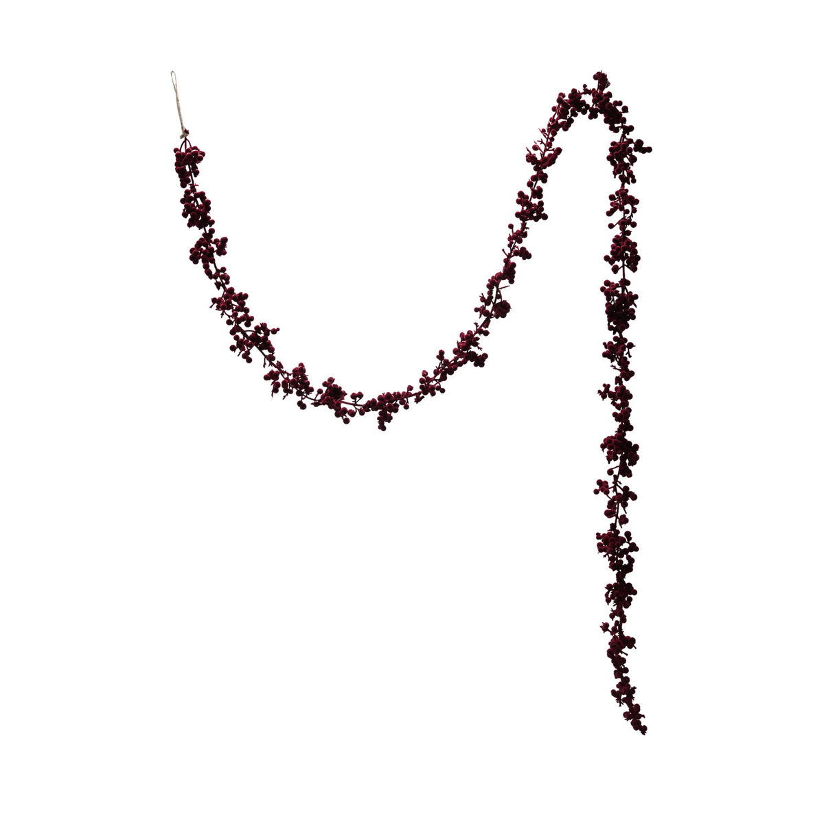 Decorative red floral garland on a white background
