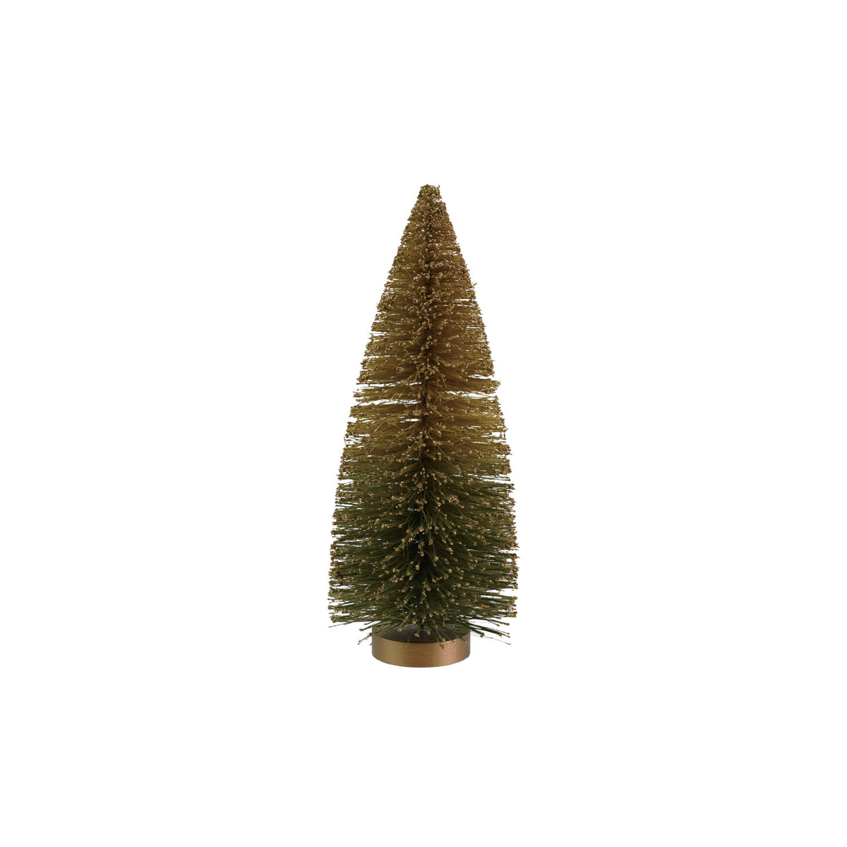 4" Round x 9"H Sisal Bottle Brush Tree with Glitter, Green Ombre