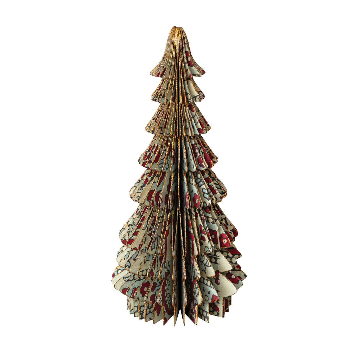 Decorative paper Christmas tree with a pattern on a white background