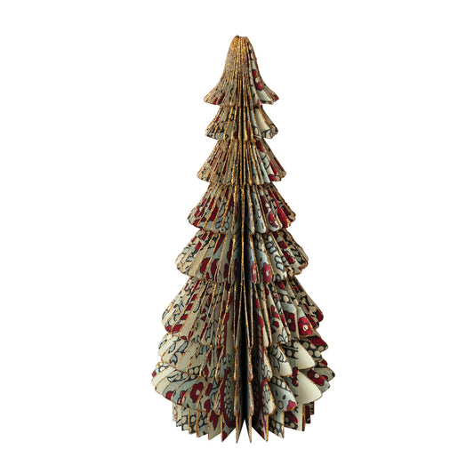 Decorative paper Christmas tree with a pattern on a white background