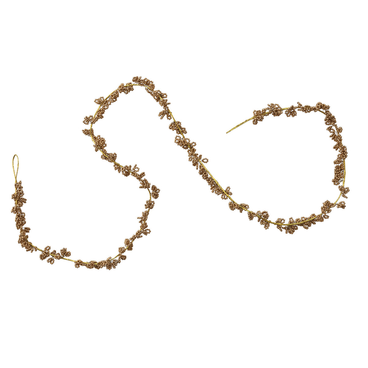 Gold floral garland on a white background