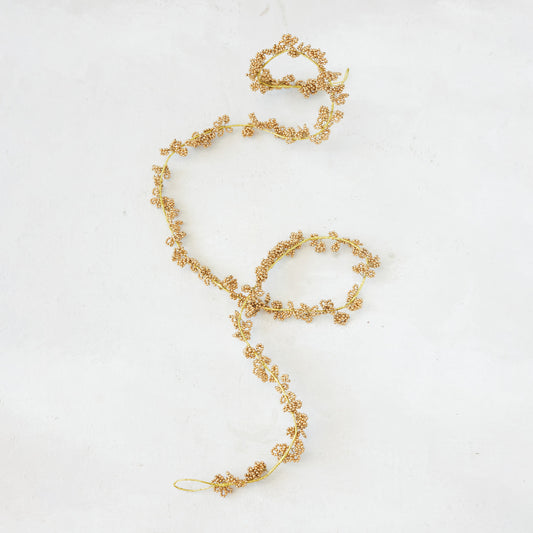 Handmade Metal Beaded Garland, Gold Finish