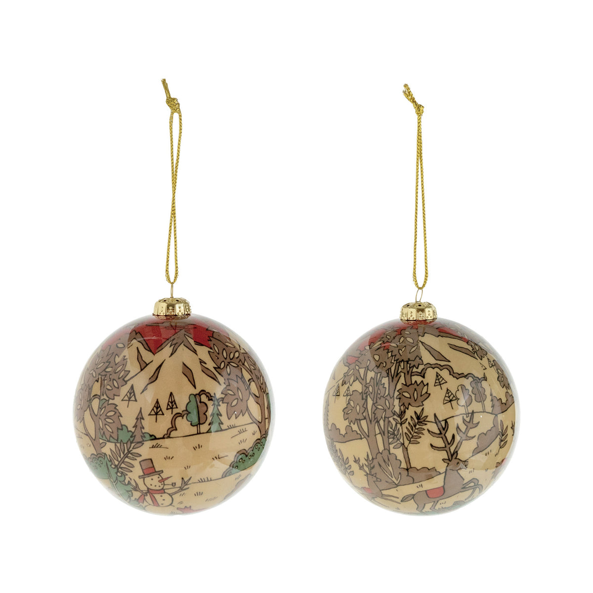 Decoupage Ball Ornament with Winter Scene & Reindeer