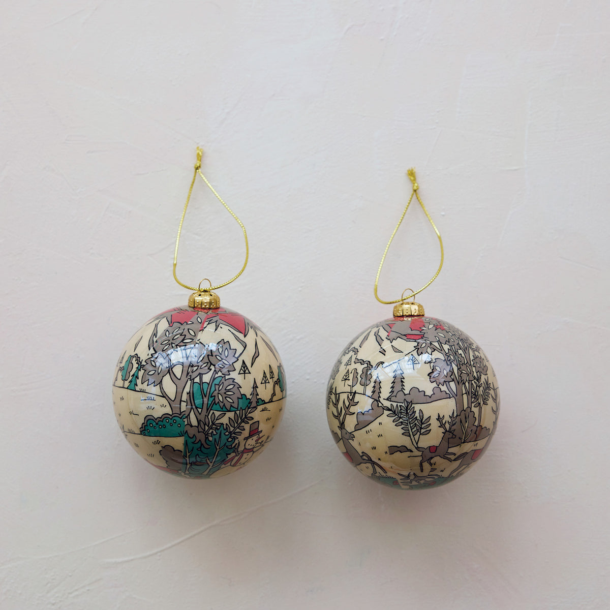 Decoupage Ball Ornament with Winter Scene & Reindeer