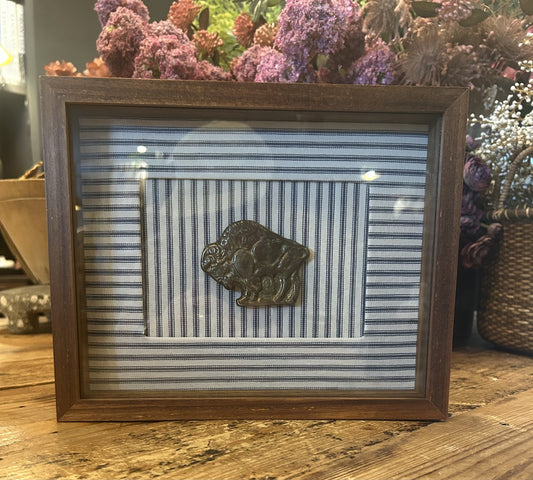Brass Bison in Shadow Box-11x9