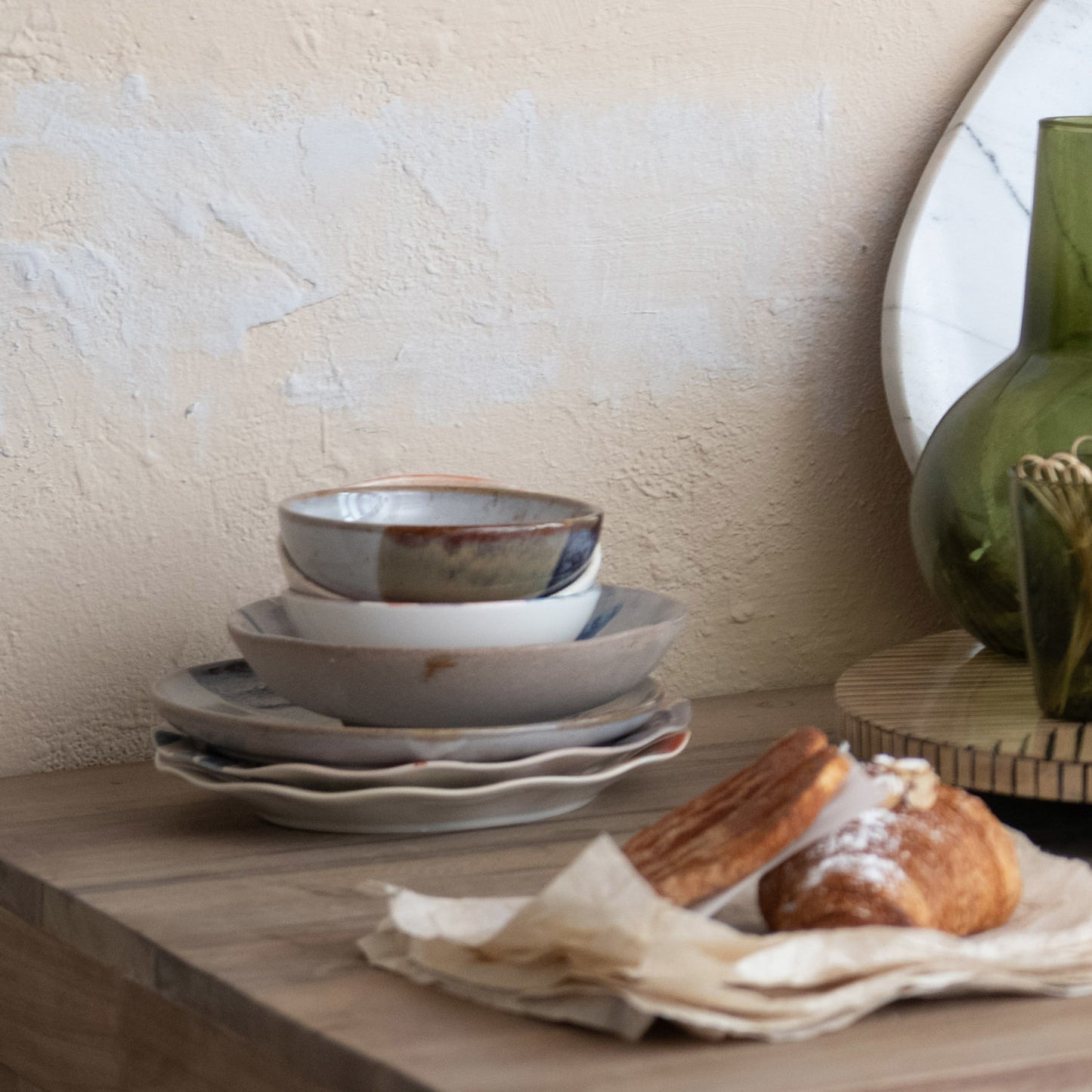 Stoneware Bowl, Reactive Glaze (Each One Will Vary)