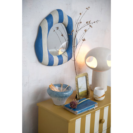 Stoneware Bowl, Reactive Glaze, Blue & White (Each One Will Vary)