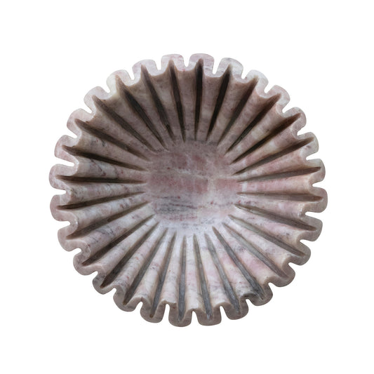 Marble Fluted Dish, Pink