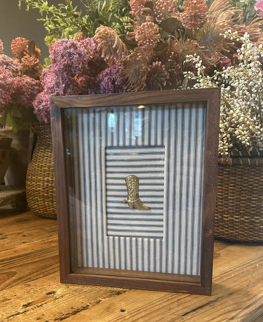 Brass Boot in Shadow Box-9x11