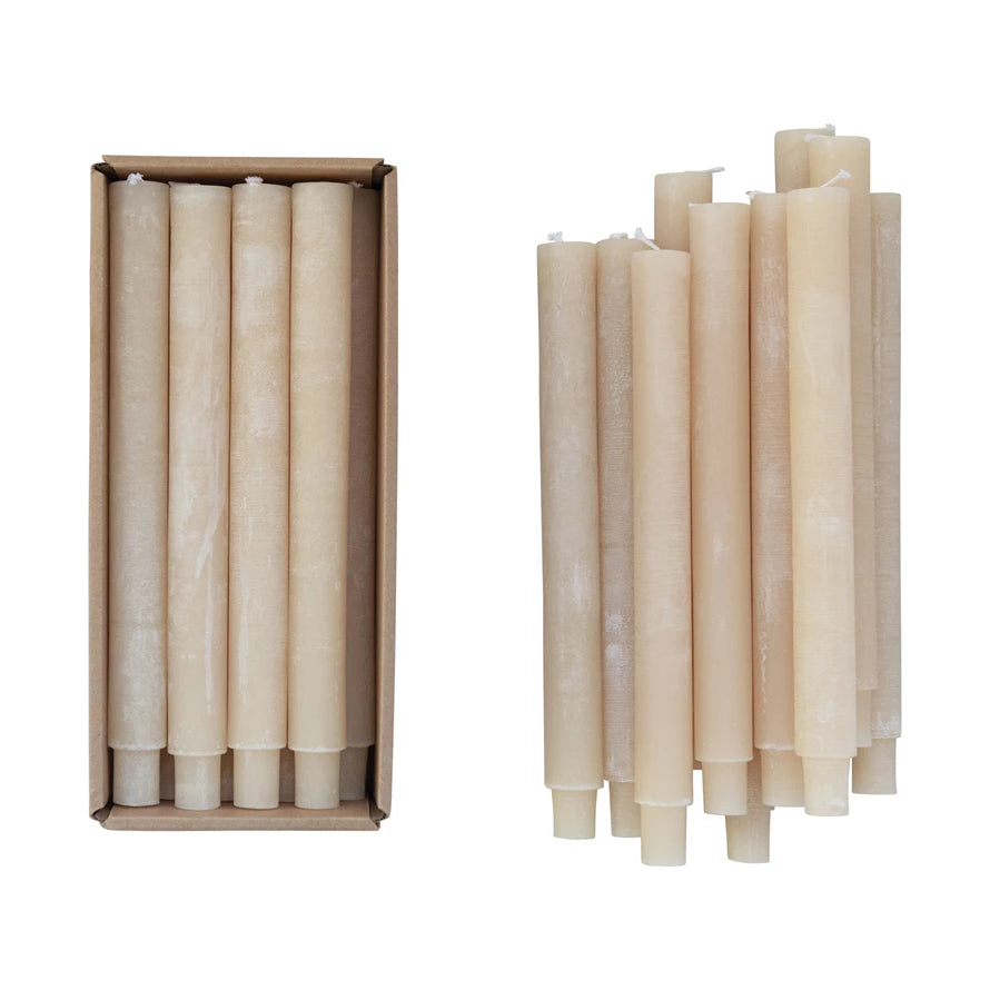 10"H Unscented Taper Candles, Powder Finish