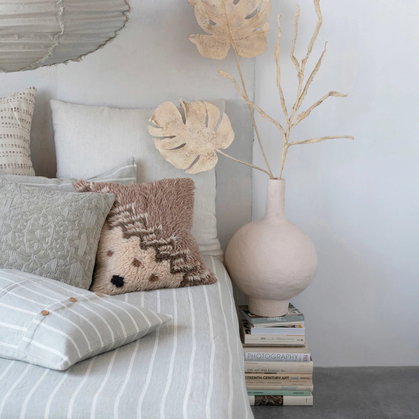 18" Woven Cotton Chenille Jacquard Pillow, Taupe, Polyester Fill