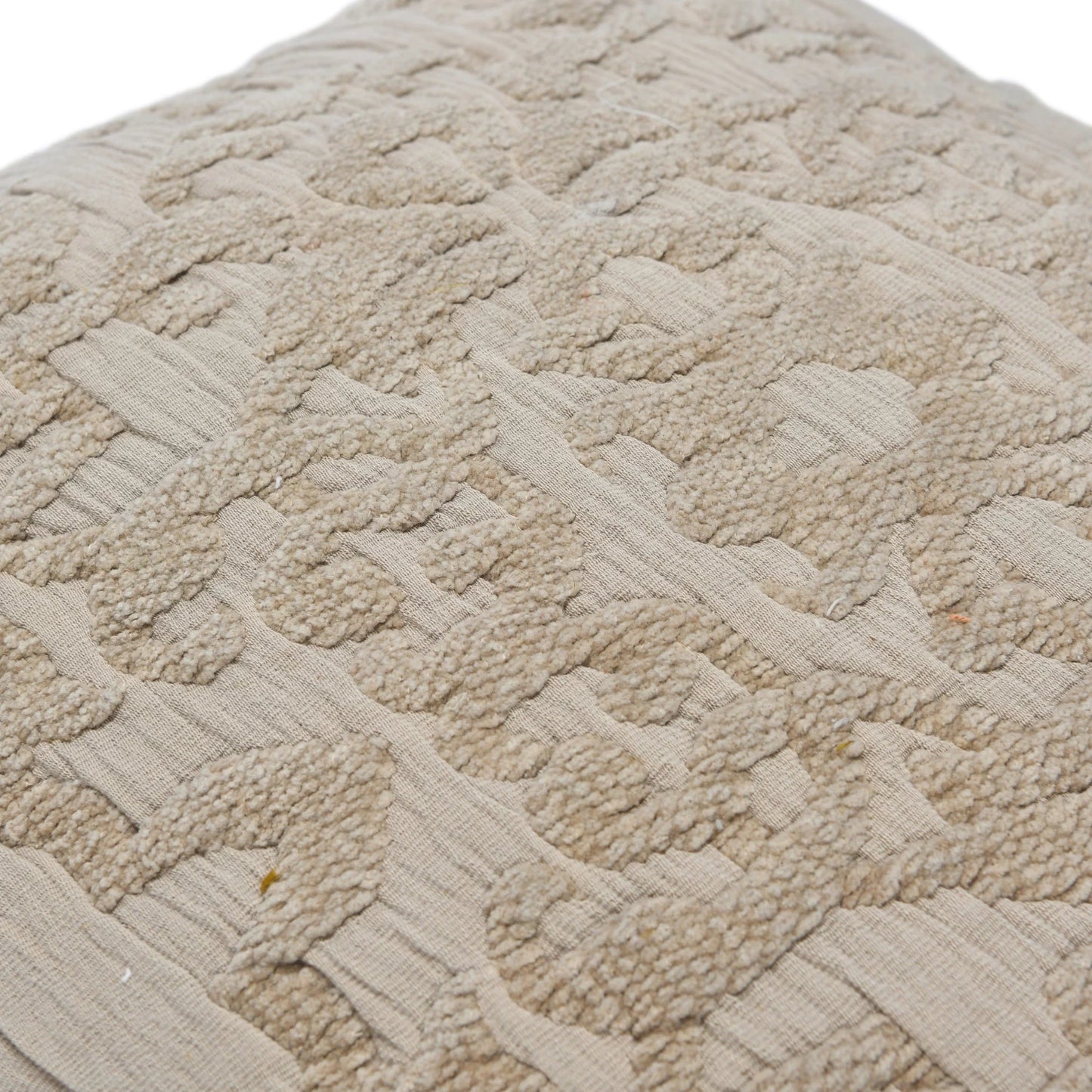 18" Woven Cotton Chenille Jacquard Pillow, Taupe, Polyester Fill