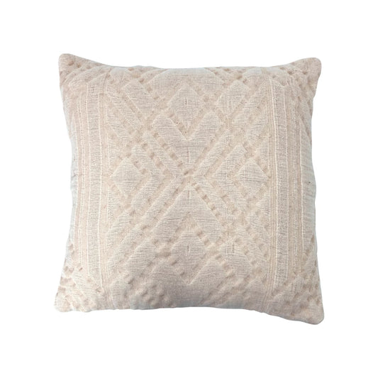 18" Woven Cotton Jacquard Pillow, Polyester Fill