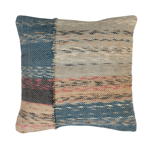 20" Woven Jute & Cotton Pillow, Polyester Fill