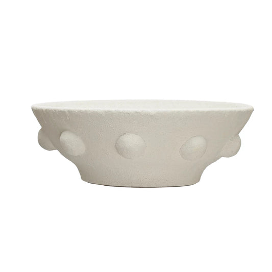 Decorative Coarse Terra-cotta Bowl w/ Raised Dots, Volcano Finish