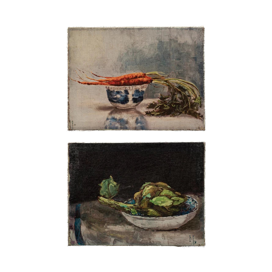 Canvas Wall Décor w/ Vegetable Still Life, Multi Color, 2 Styles ©