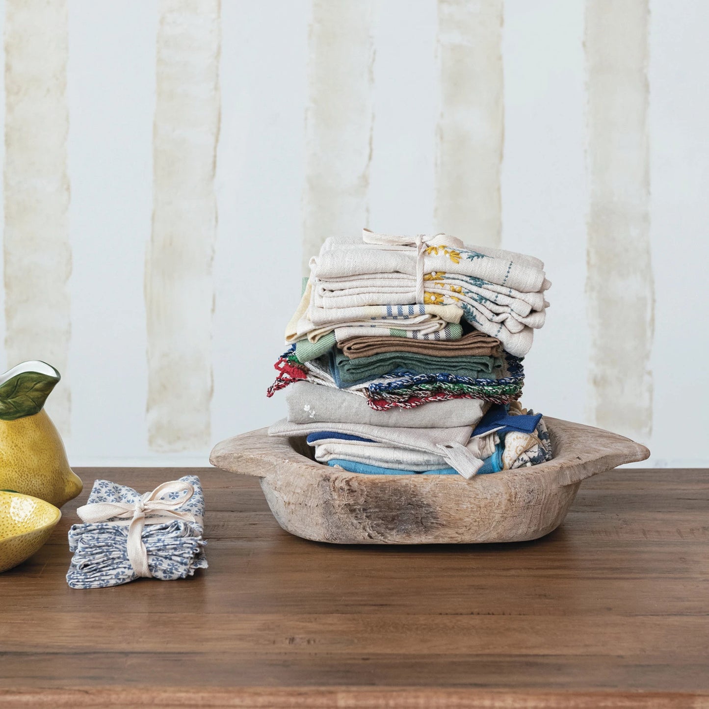 Cotton Slub Pot Holder w/ Kantha Stitch, 2 Styles