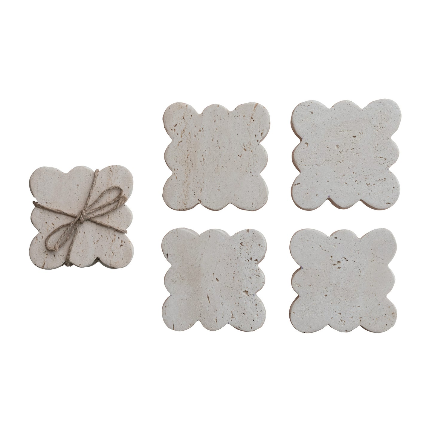 Travertine Coaster w/ Scalloped Edge