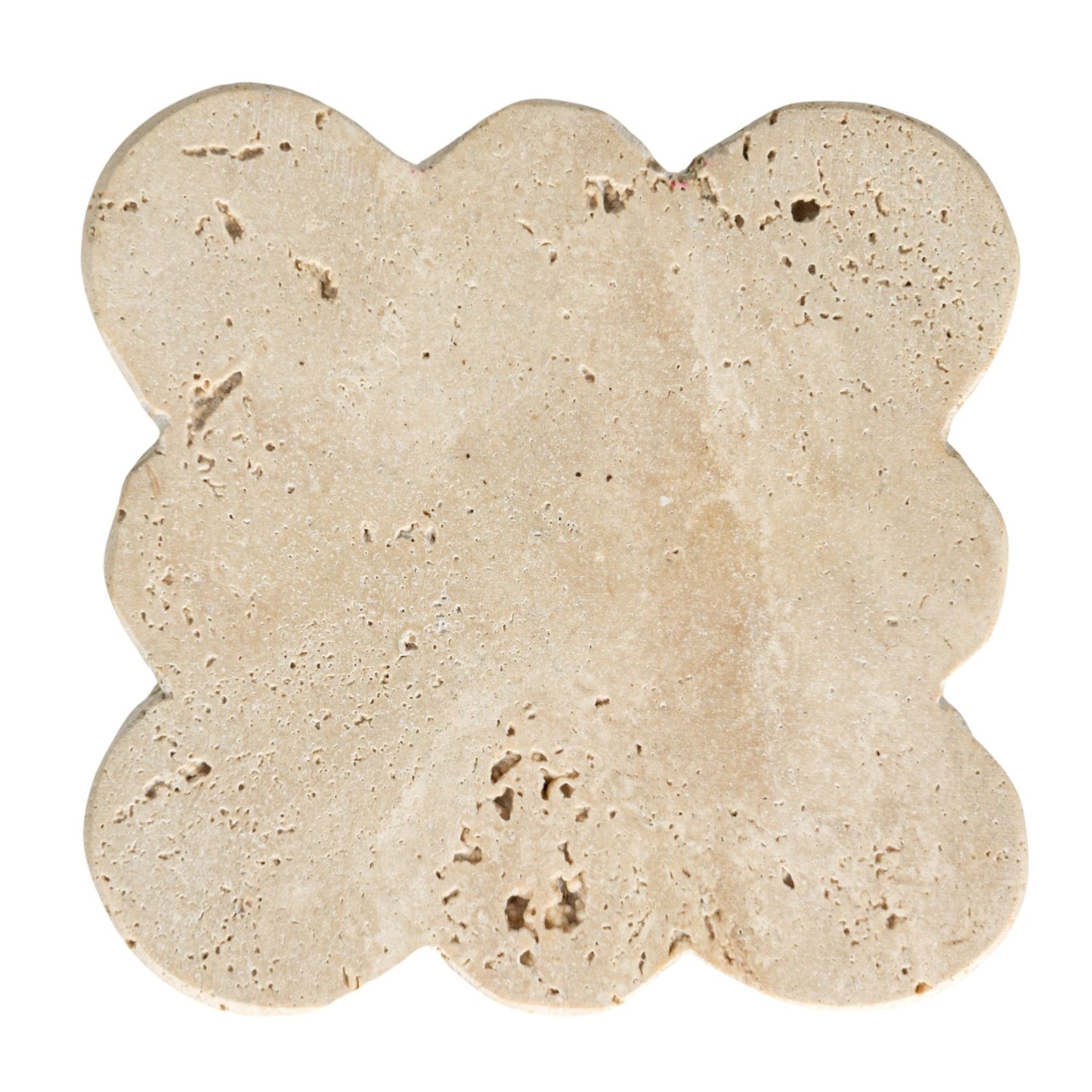 Travertine Coaster w/ Scalloped Edge
