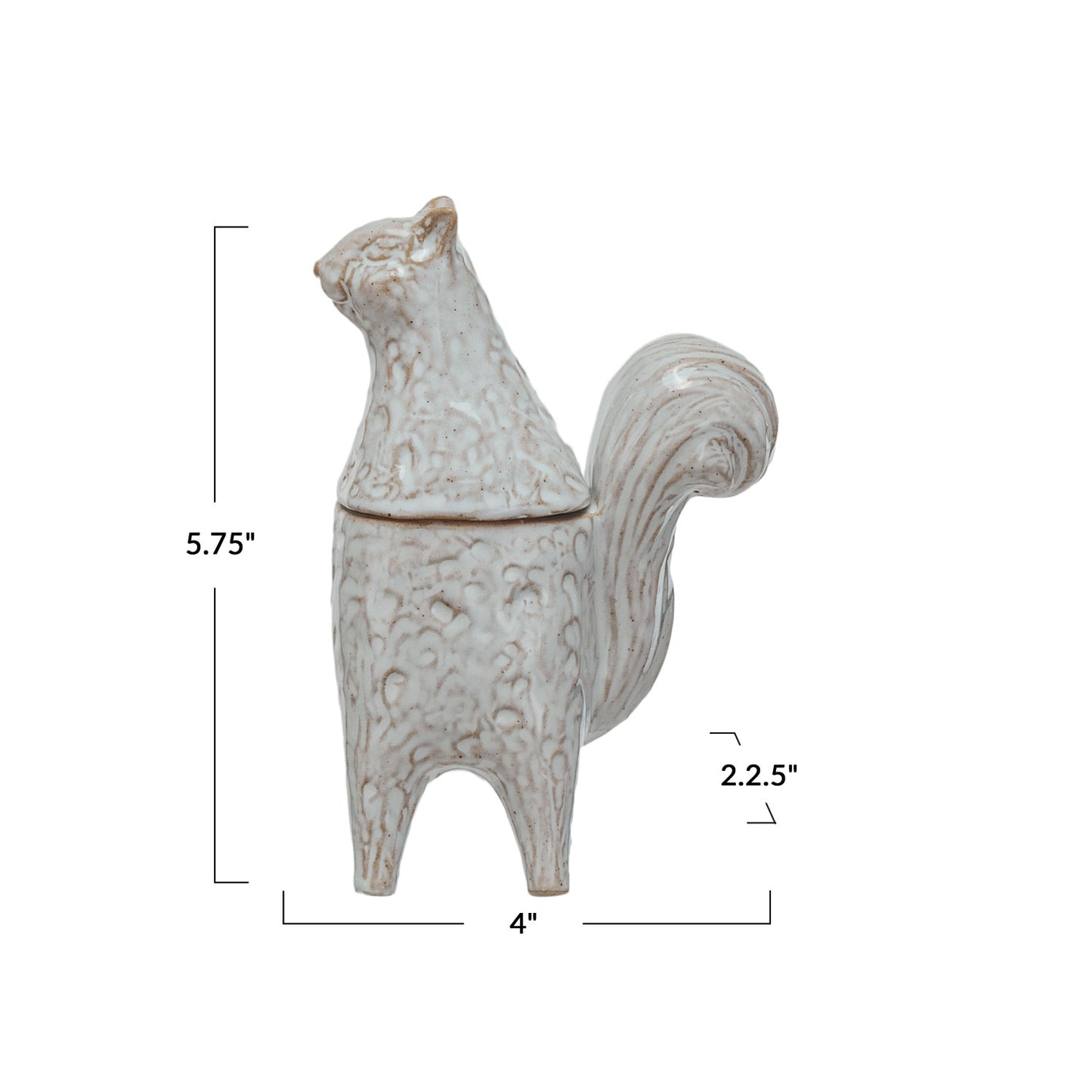 Stoneware Squirrel Shaped Jar