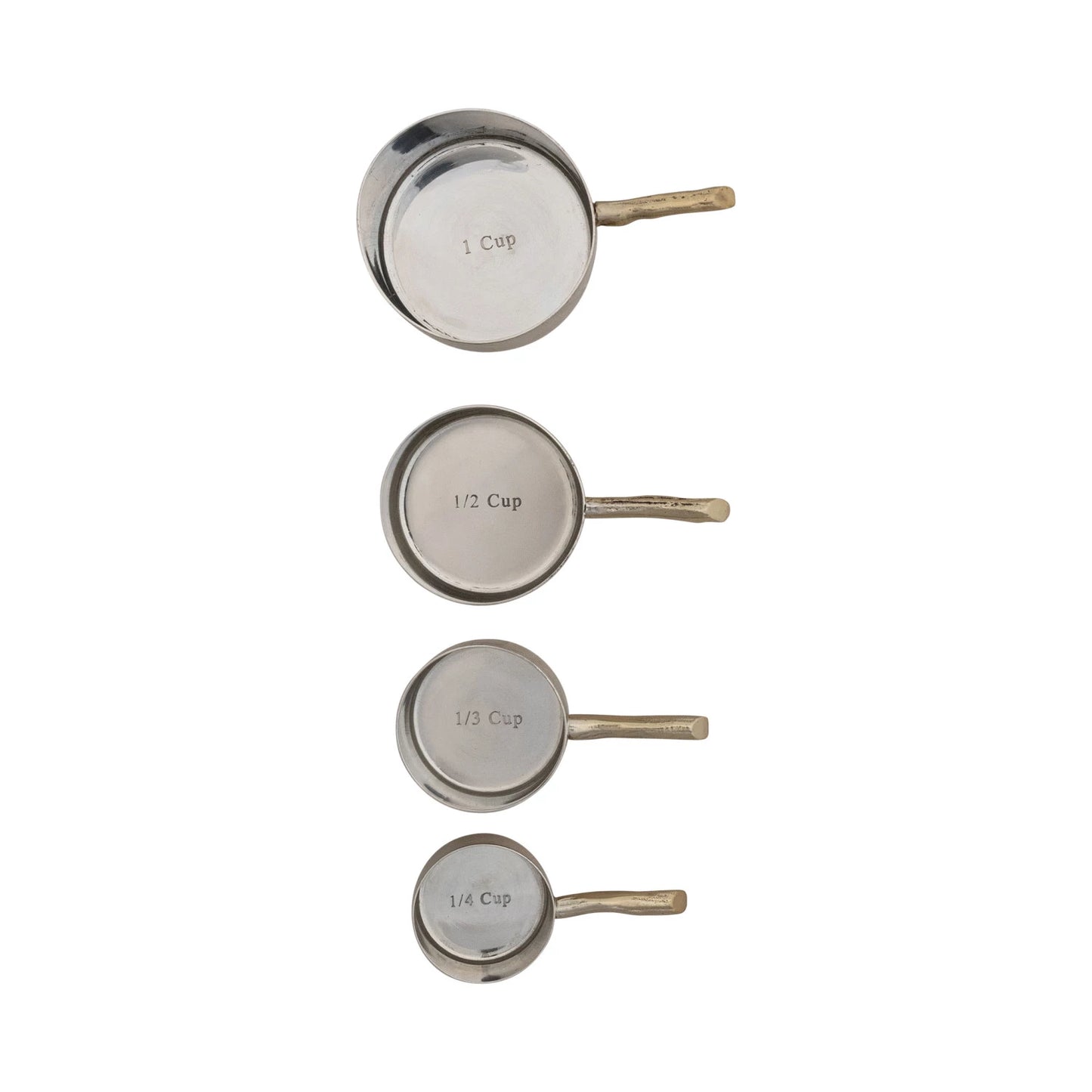 Stainless Steel Measuring Cups with Twig Shaped Handles, Set of 4
