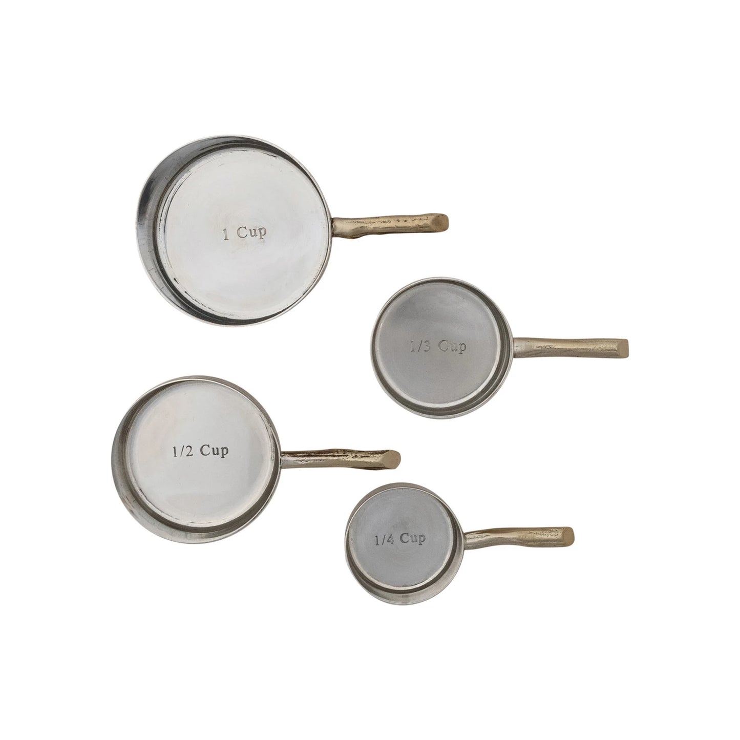 Stainless Steel Measuring Cups with Twig Shaped Handles, Set of 4