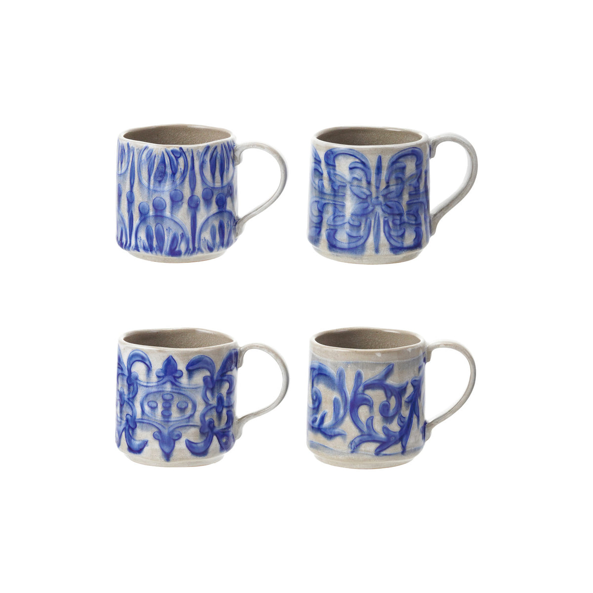 Hand-Painted Mug with Pattern - 14oz.