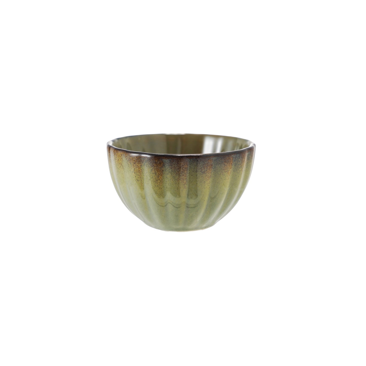 Green Ribbed Bowl