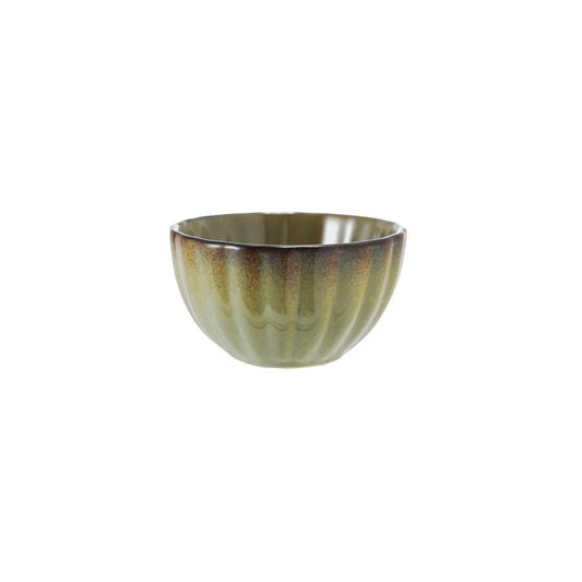 Green Ribbed Bowl