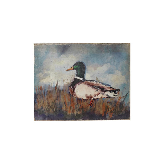 Canvas Wall Décor w/ Duck Image, Distressed Finish