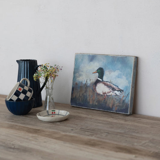 Canvas Wall Décor w/ Duck Image, Distressed Finish