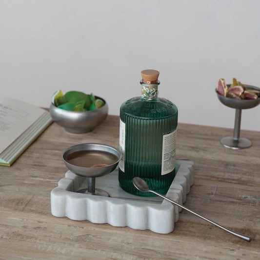 Stainless Steel Cocktail Spoon, Brushed Pewter Finish