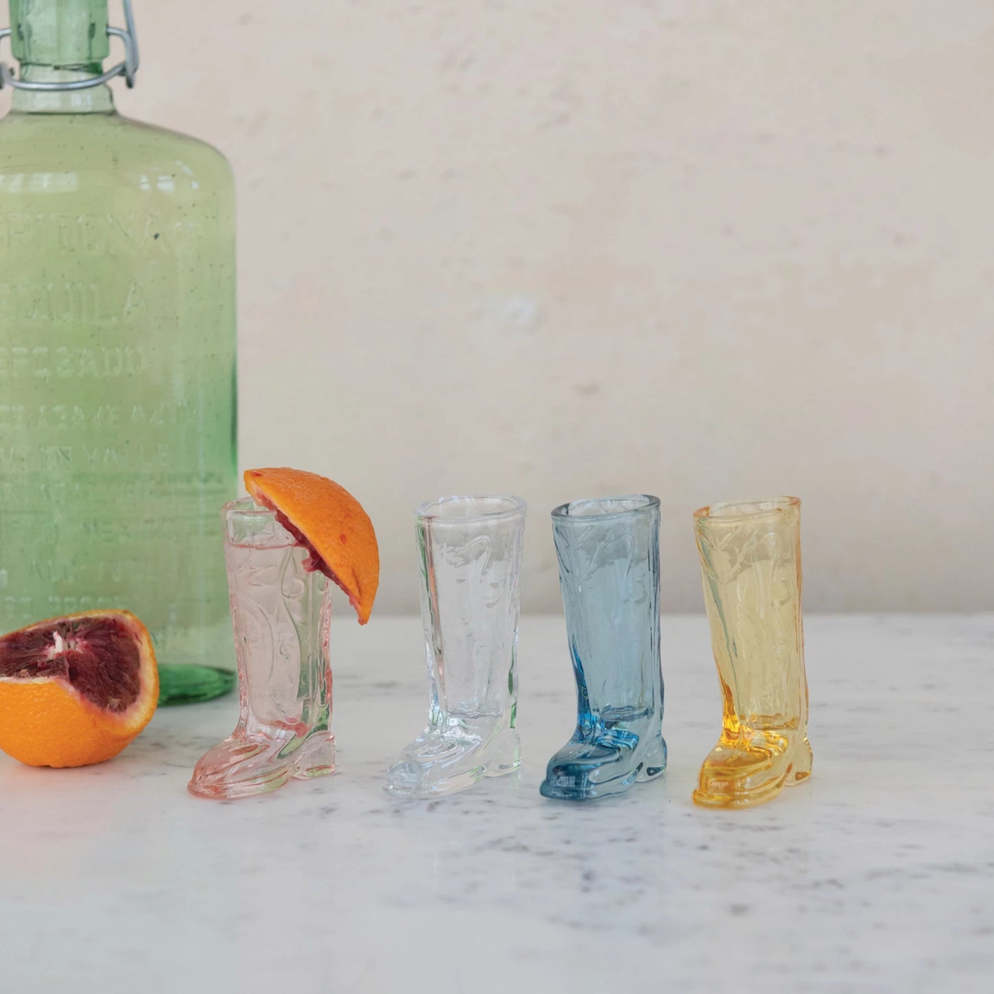 Glass Cowboy Boot Shaped Mini Vase/Shot Glass