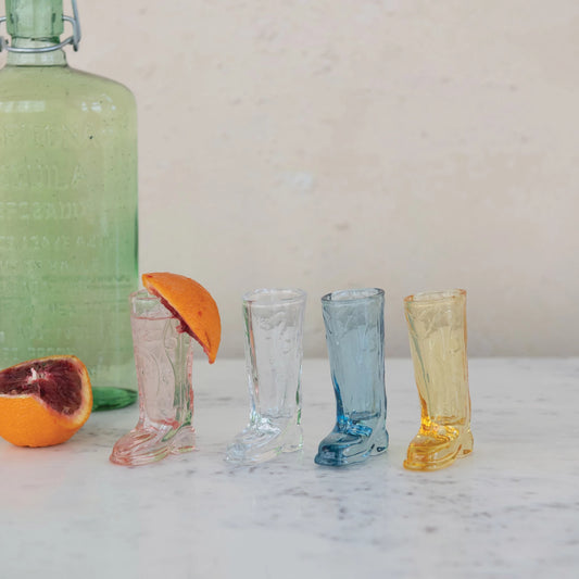 Glass Cowboy Boot Shaped Mini Vase/Shot Glass