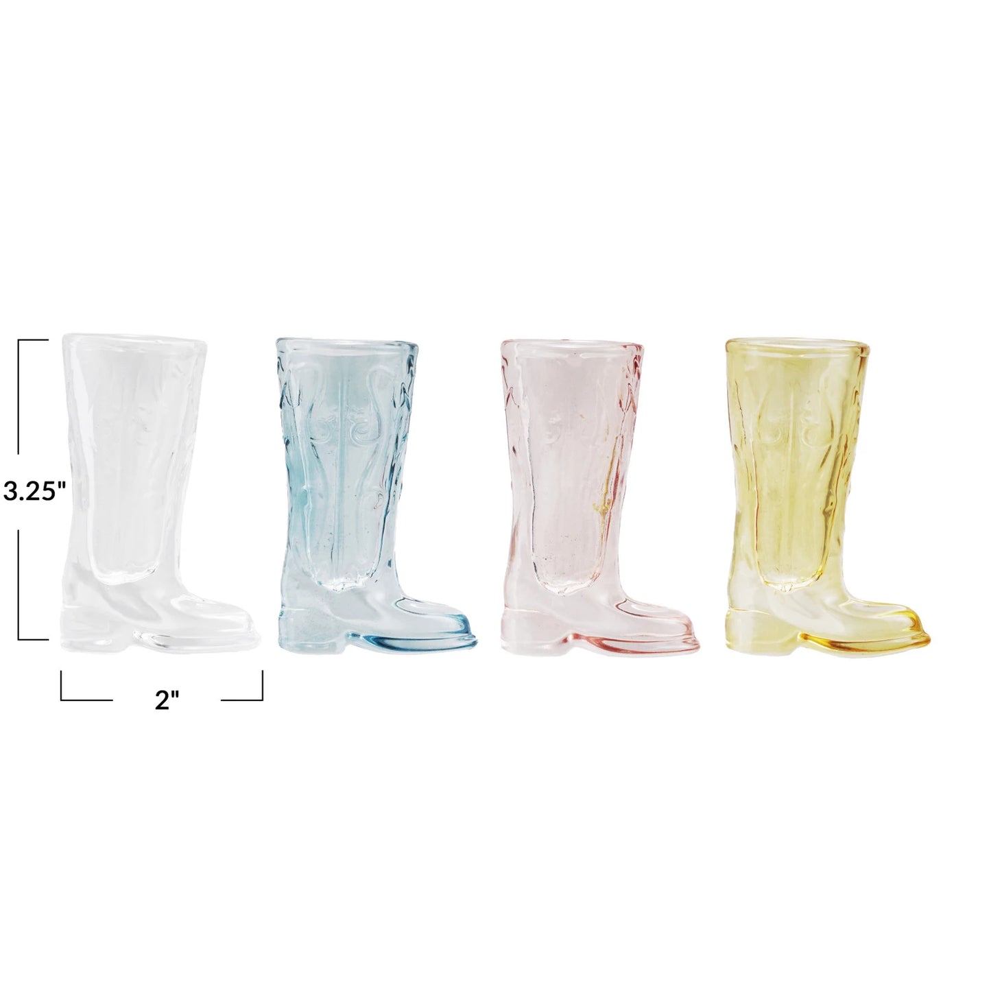 Glass Cowboy Boot Shaped Mini Vase/Shot Glass