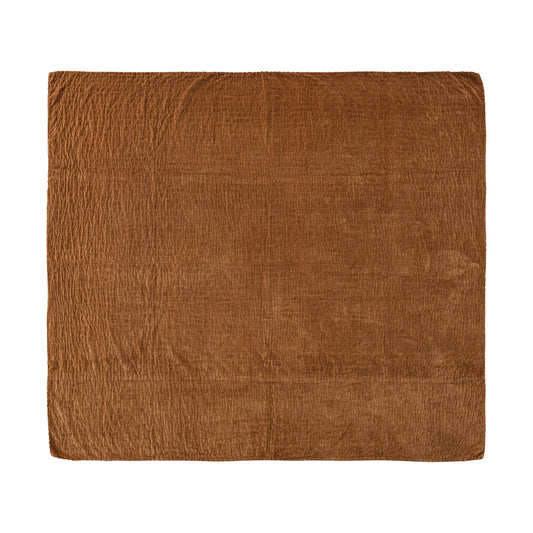 Cotton Velvet Throw with Hand-Embroidered Kantha Stitch - 60"L x 50"W