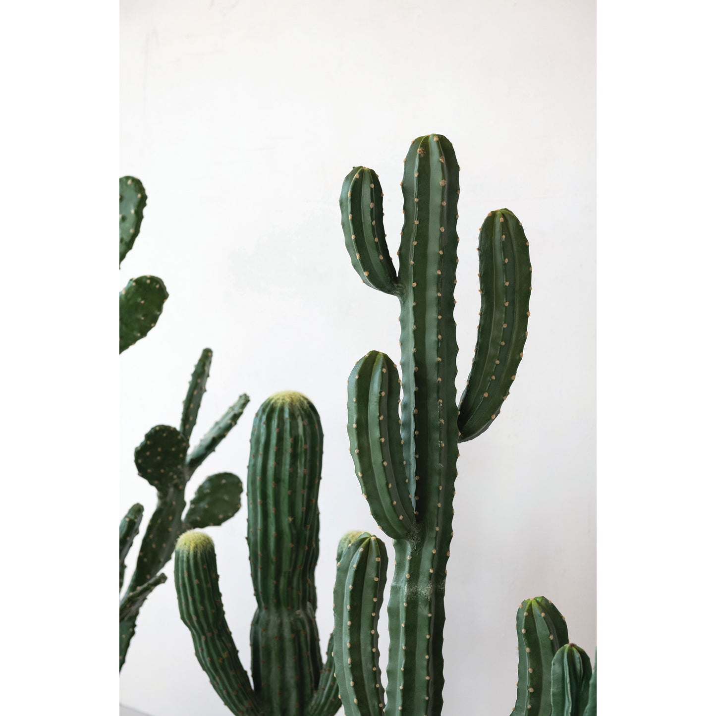 Faux Myrtle Cactus in Plastic Pot with Pebbles