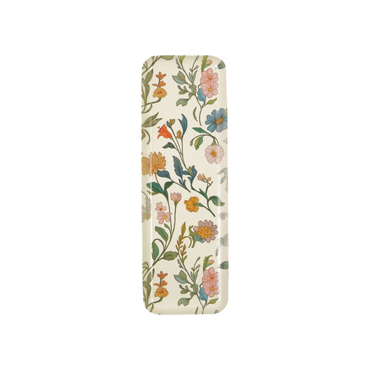 Metal Wall Decor/Tray with Floral Pattern (Hangs or Sits)