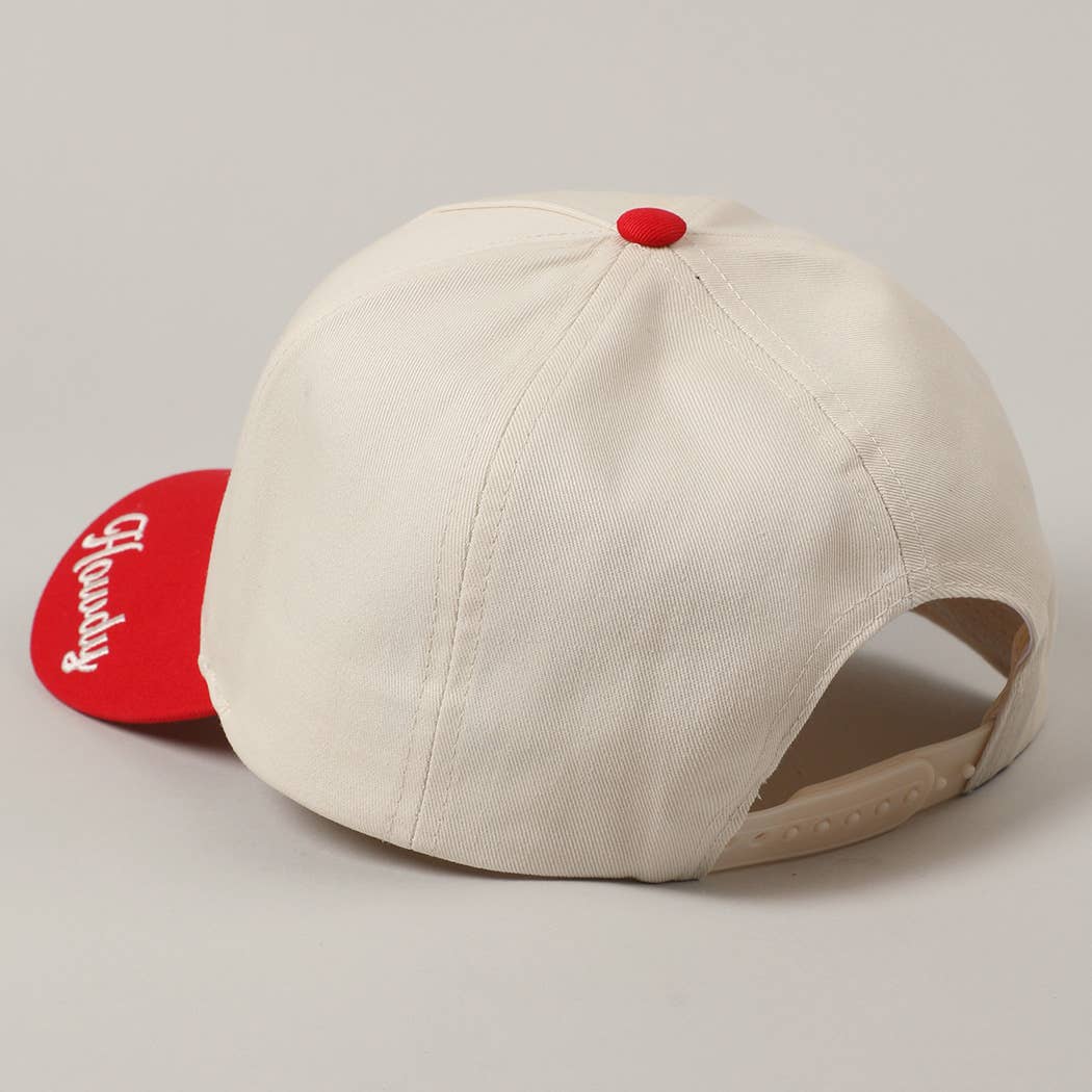 Cowboy Horse Embroidery Two-Tone Red Cap
